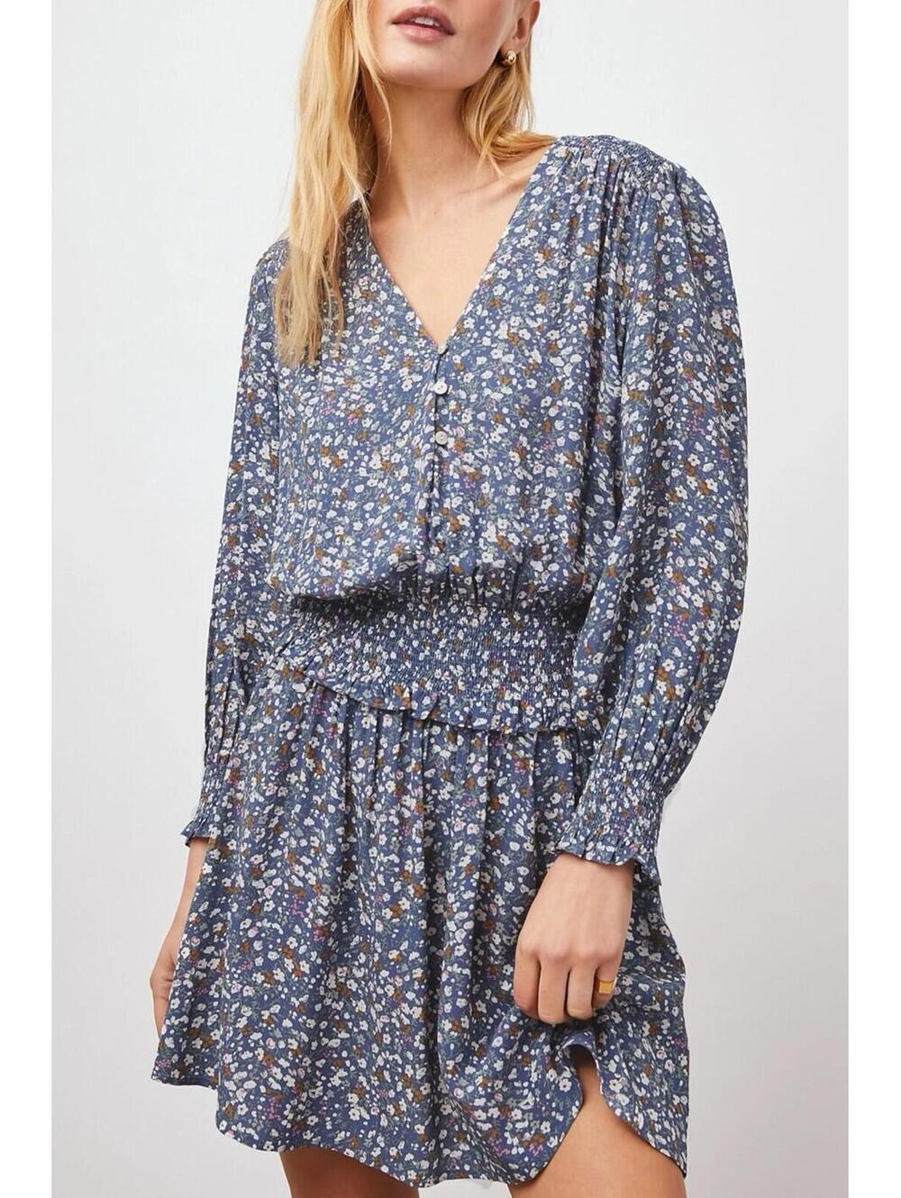 RAILS Women’s Zana Mini Dress In Ditzy Floral Blue-Size Medium